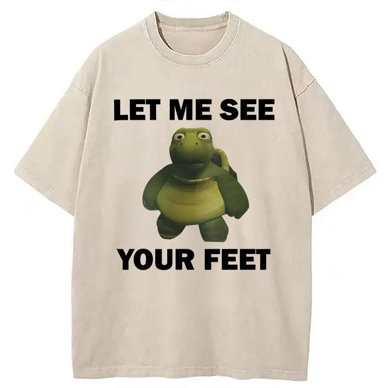 Modecanvas Let Me See Your Feet DTG Printing Washed T-Shirt