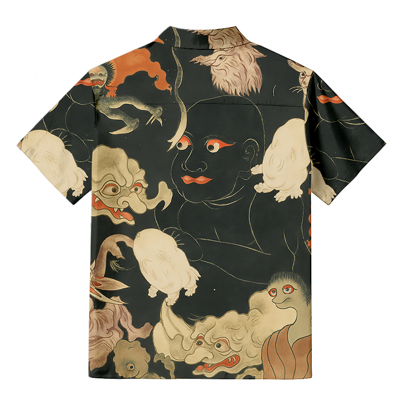 Modecanvas Yokai Encyclopedia Hawaiian Shirt