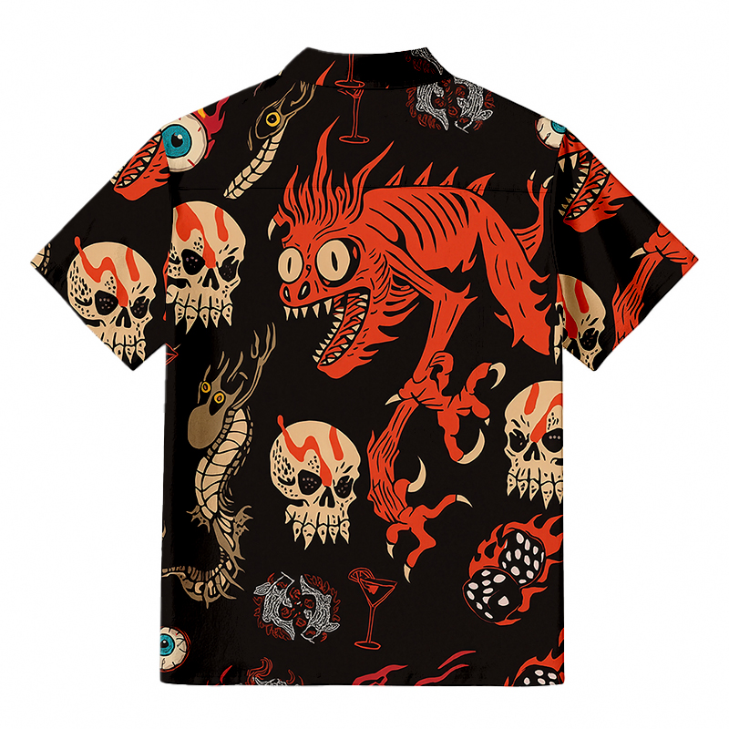 Modecanvas Retro Halloween Fusion Hawaiian Shirt