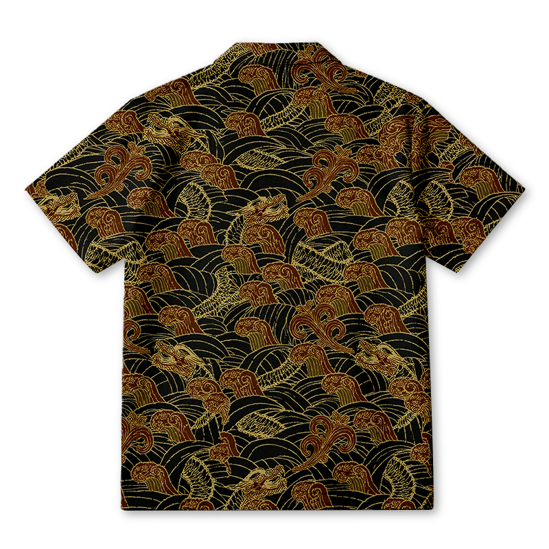 Modecanvas Japanese Dragon Wave Hawaiian Shirt