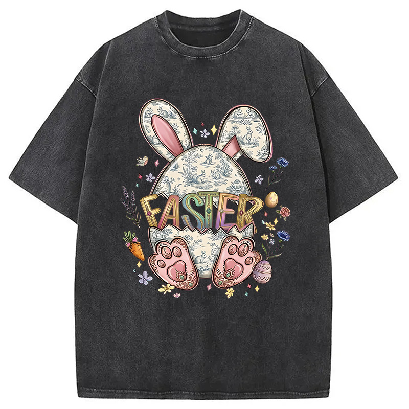 Modecanvas Easter Bunny Egg DTG Printing Washed T-Shirt
