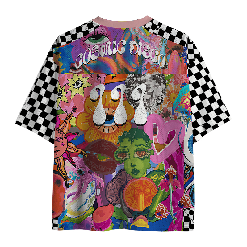 Modecanvas Trippy Colorful Rave Mesh Jersey-modecanvas