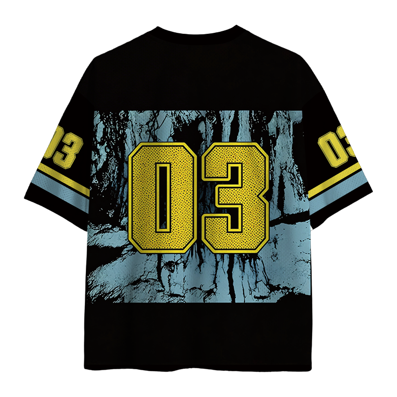 Modecanvas Funny Vintage Japanese Frog Mesh Jersey-modecanvas