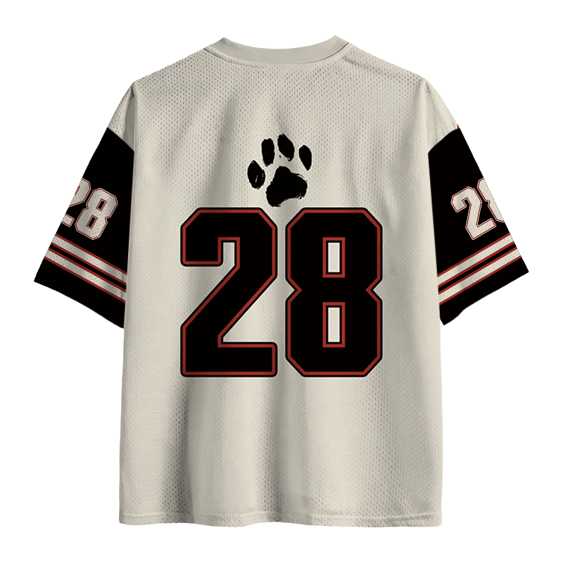 Modecanvas Cat Biting Arm Mesh Jersey-modecanvas