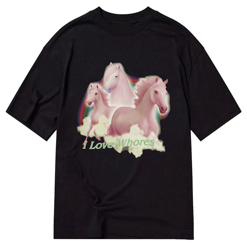 Modecanvas I Love Whores DTG Printing Classic T-Shirt-modecanvas