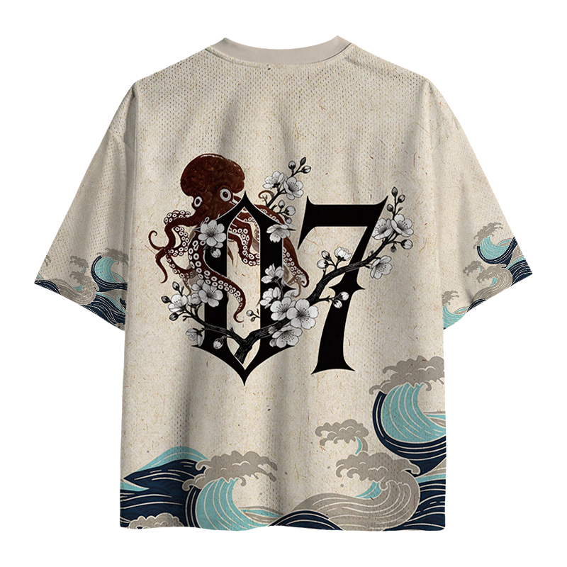Modecanvas Octopus Japanese Art Mesh Jersey-modecanvas