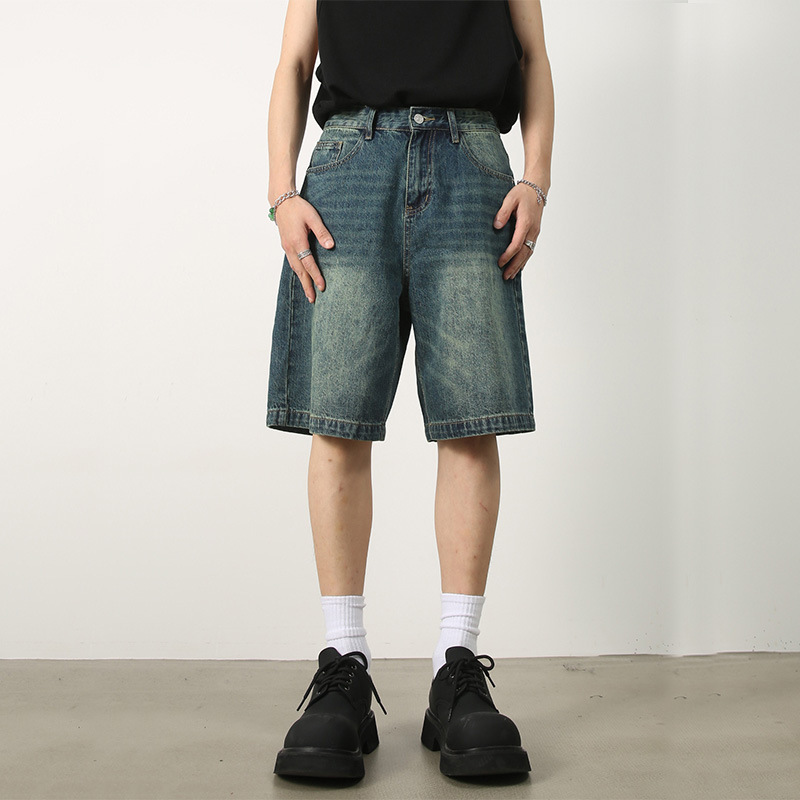 Modecanvas Classic Retro Blue Denim Short