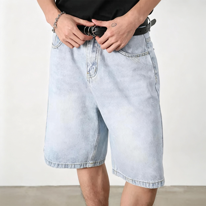 Modecanvas Classic Light Blue Denim Short