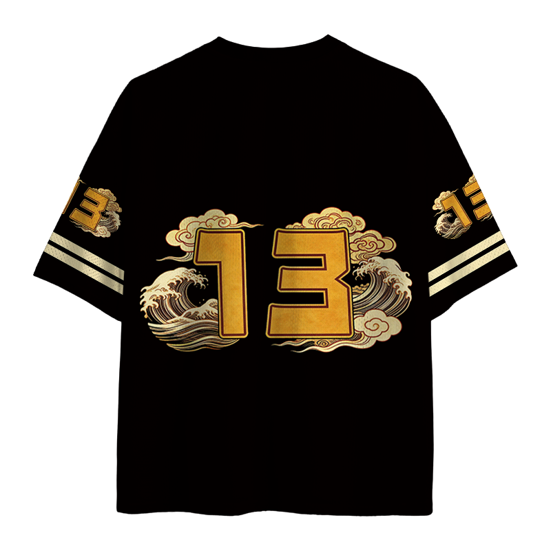 Modecanvas Japanese Cat Wave Mesh Jersey-modecanvas