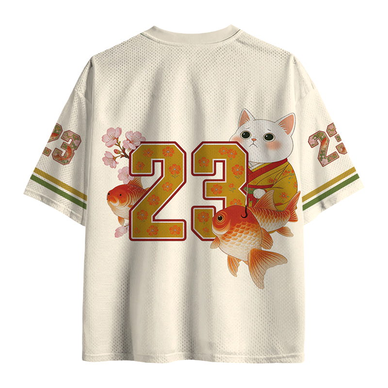 Modecanvas The Tale of Cat and Fish Mesh Jersey-modecanvas