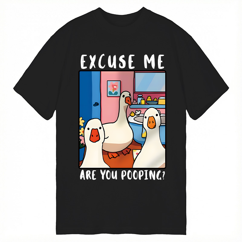 Modecanvas Excuse Me Duck Meme DTG Printing Classic T-Shirt-modecanvas