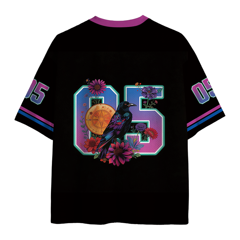 Modecanvas Mandala Crow Mesh Jersey-modecanvas