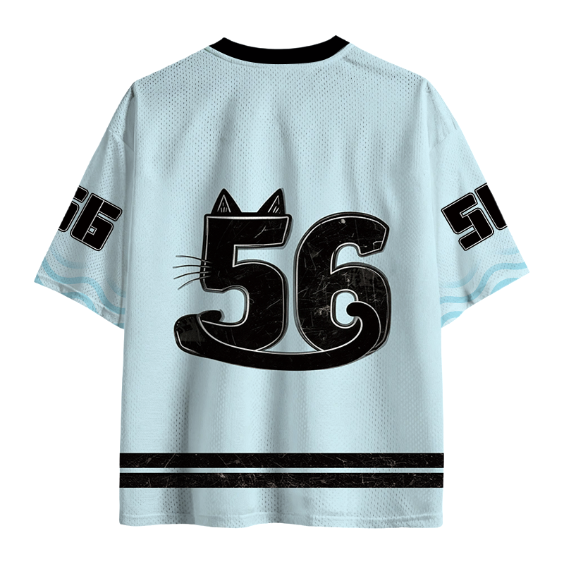 Modecanvas My Cat Is Waiting for Me Mesh Jersey-modecanvas