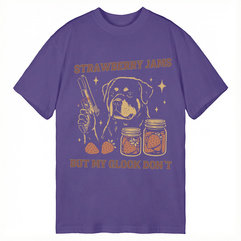 Modecanvas Strawberry Jams Dog DTG Printing Classic T-Shirt-modecanvas