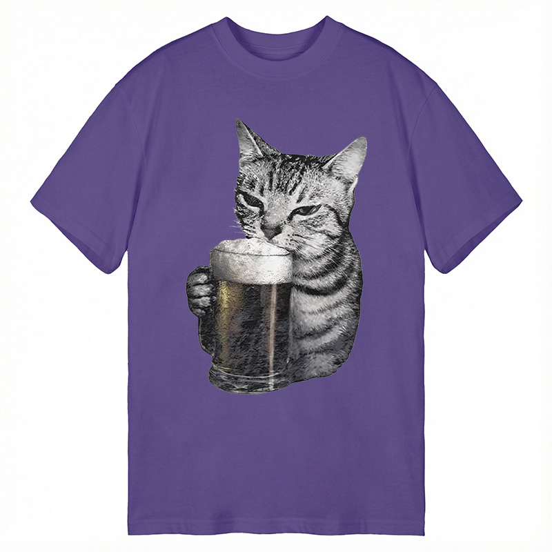 Modecanvas Cheers With The Cat DTG Printing Classic T-Shirt-modecanvas