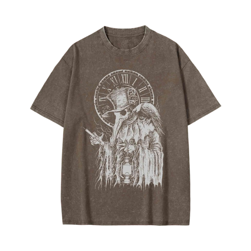 Modecanvas Vintage Plague Doctor Washed T-shirt