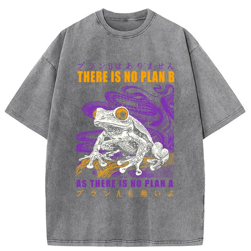 Modecanvas Thers Is No Plan B Frog Washed T-Shirt