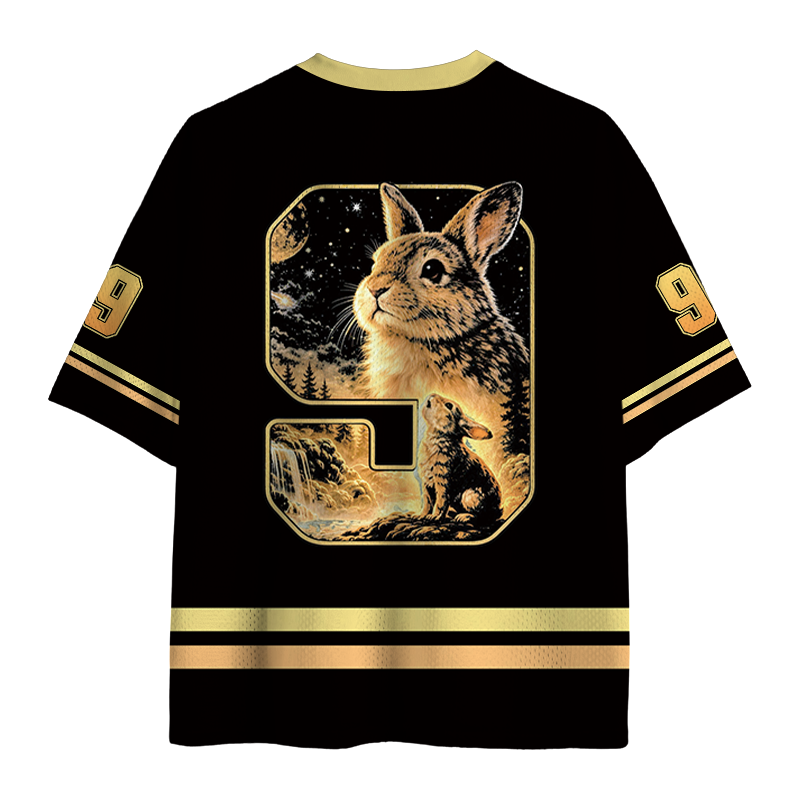 Modecanvas Bunny Howling to the Moon Mesh Jersey-modecanvas