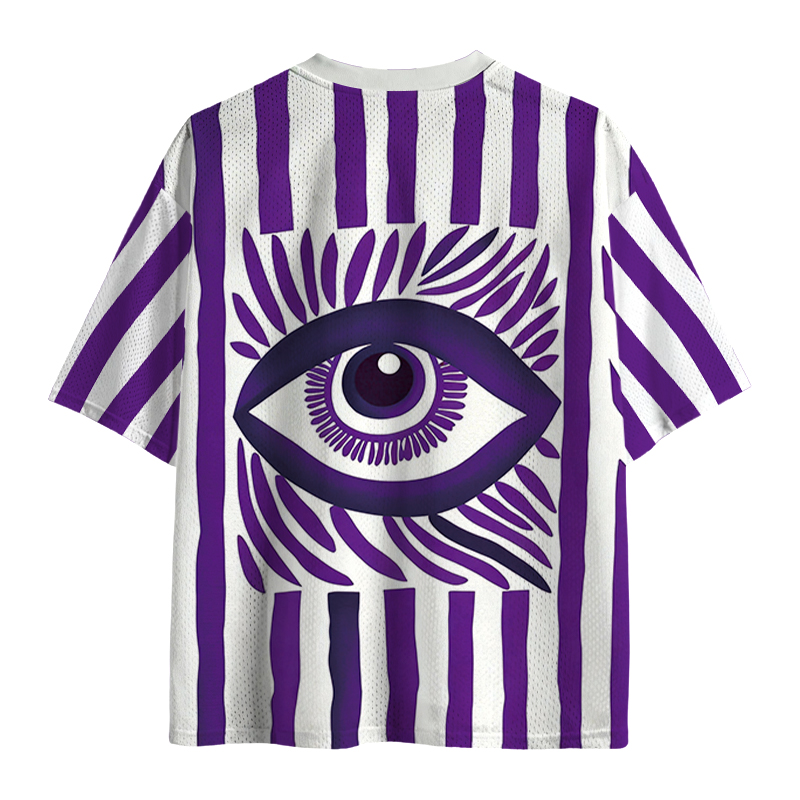 Modecanvas Geometric Eyes Mesh Jersey-modecanvas
