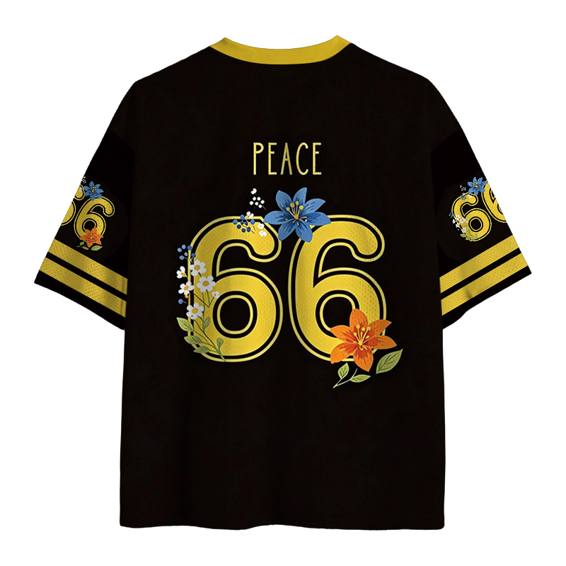 Modecanvas Let Peace Bloom Mesh Jersey-modecanvas
