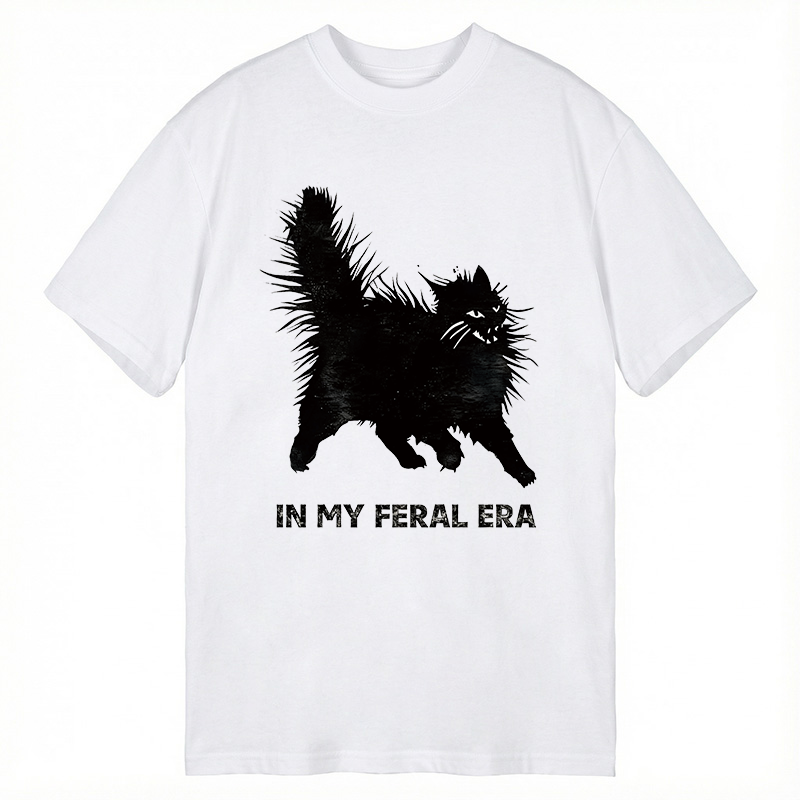 Modecanvas Wild Black Cat DTG Printing Classic T-Shirt-modecanvas