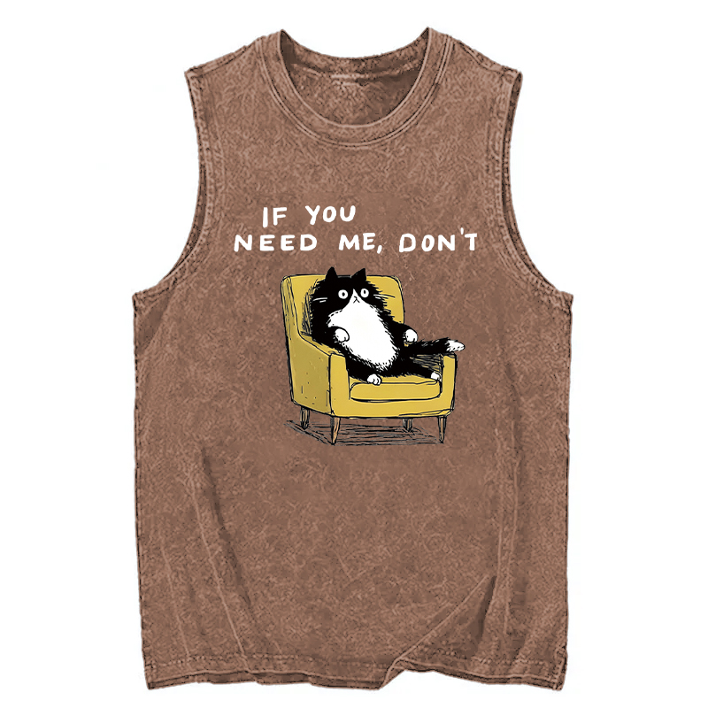 Modecanvas Unavailable Cat DTG Printing Washed Tank-modecanvas