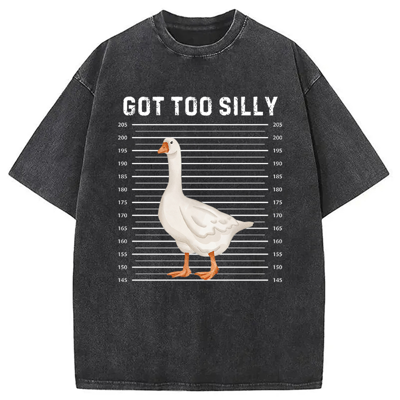 Modecanvas Funny Silly Goose Meme Washed T-Shirt