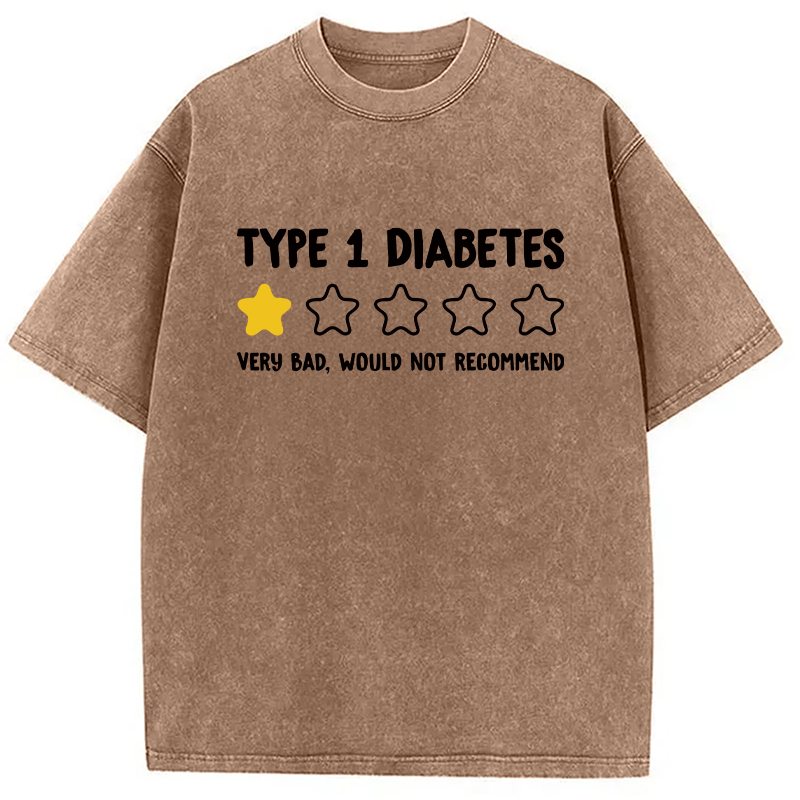 Modecanvas Type 1 Diabetes Very Bad Washed T-Shirt