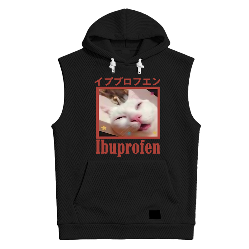 Modecanvas Ibuprofen Meme Cat Hooded Tank