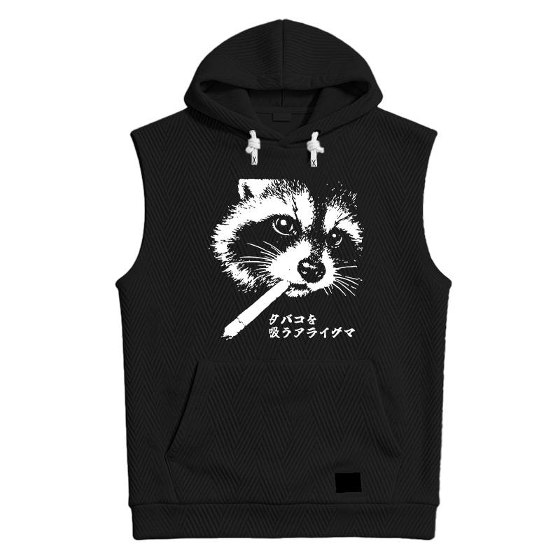 Modecanvas Somking Raccoon Hooded Tank