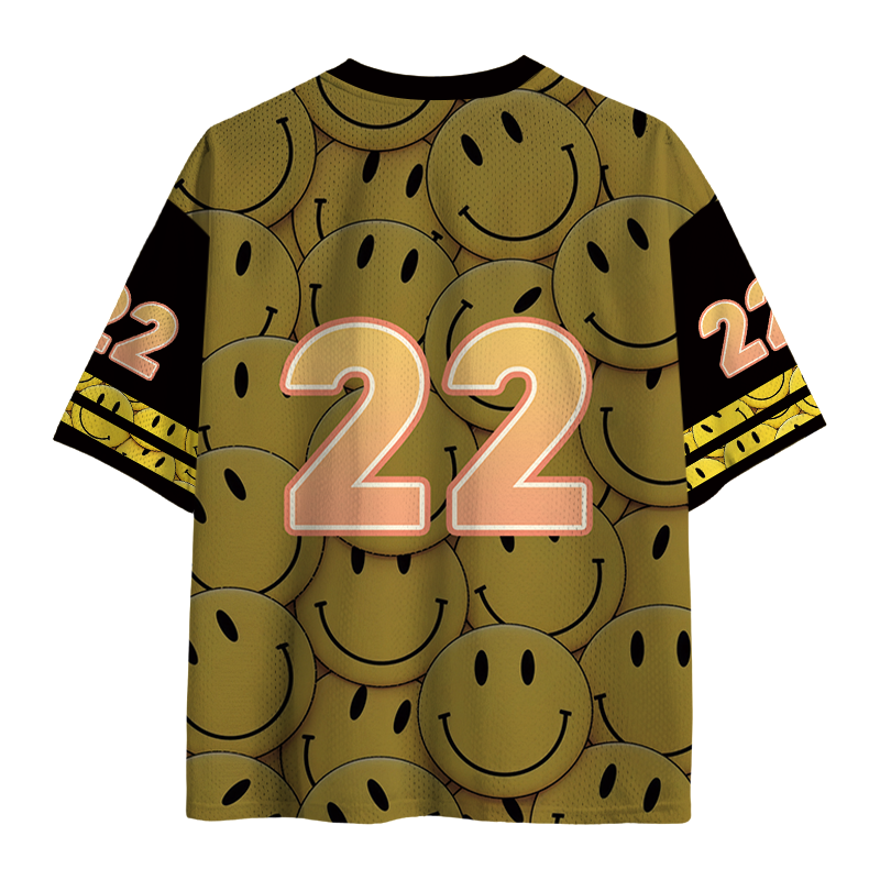 Modecanvas I Hate You Smiley Face Mesh Jersey-modecanvas