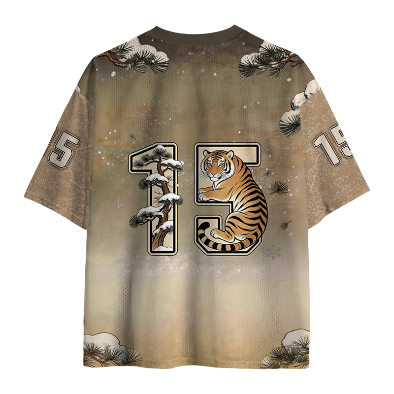 Modecanvas Tiger in the Snow Mesh Jersey-modecanvas