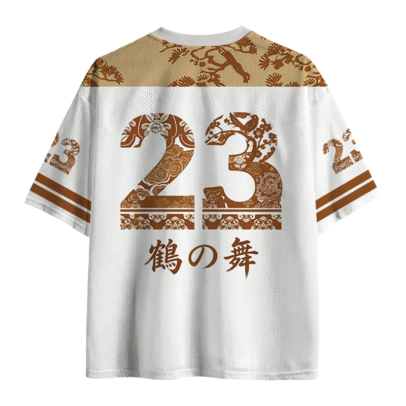 Modecanvas Ancient Pines & Cranes Mesh Jersey-modecanvas
