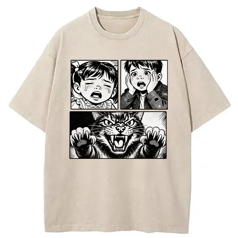 Modecanvas The Last Meow DTG Printing Washed T-Shirt
