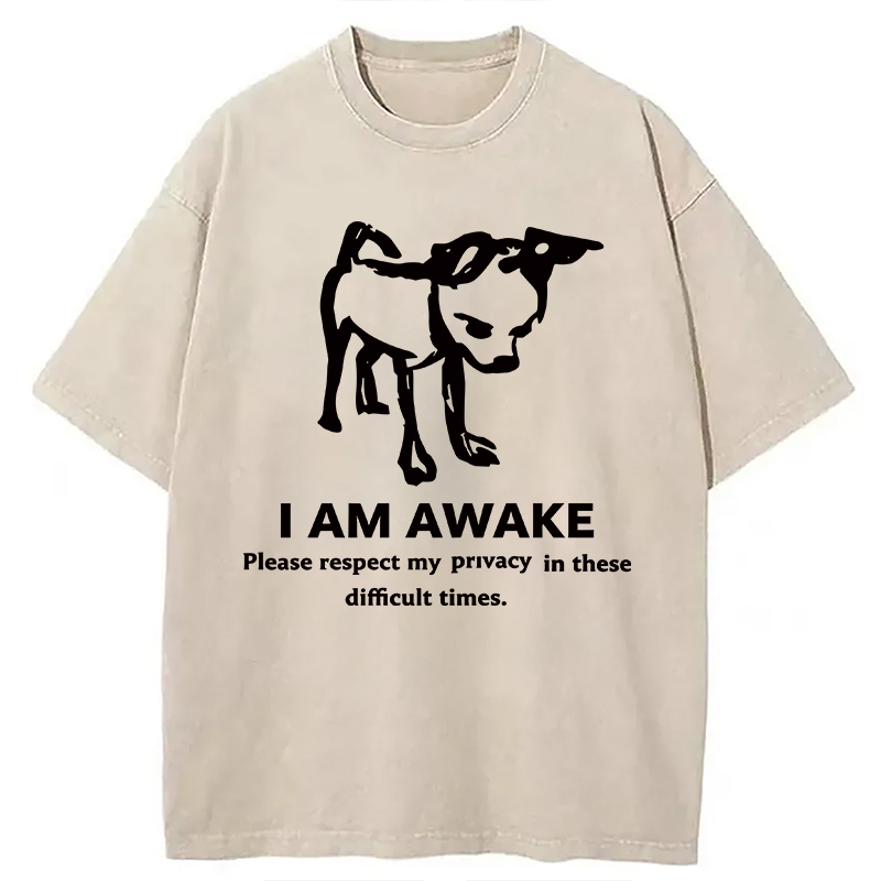 Modecanvas Silly Dog Privacy Meme DTG Printing Washed T-Shirt