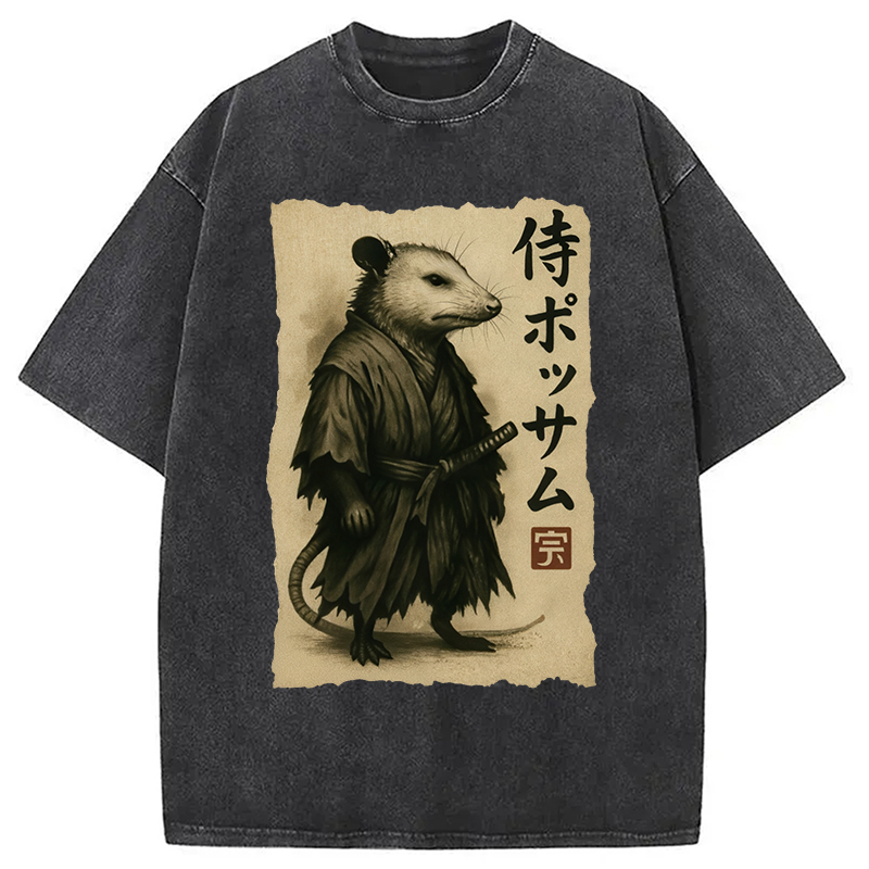 Modecanvas Samurai Opossum Washed T-Shirt