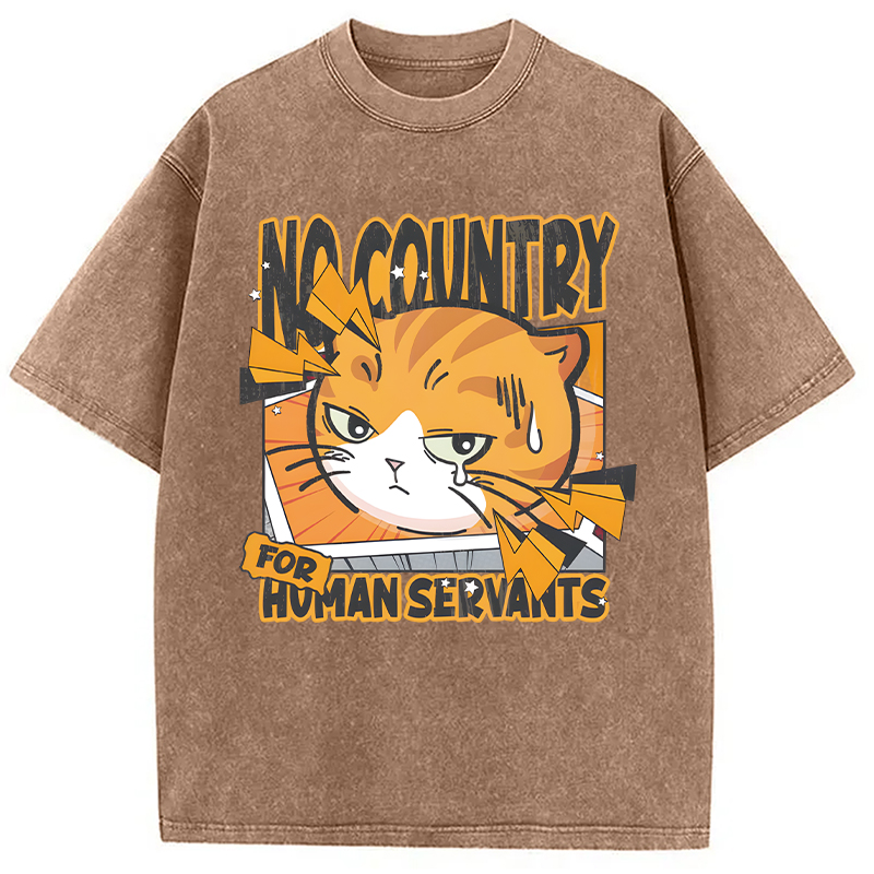 Modecanvas No Country For Human Servants DTG Printing Washed T-Shirt
