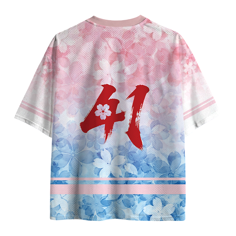 Modecanvas Cat And Owl Under Sakura Mesh Jersey-modecanvas