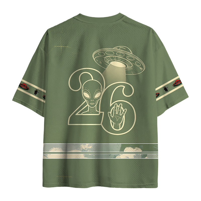 Modecanvas Vintage Japanese Alien Cat Mesh Jersey-modecanvas