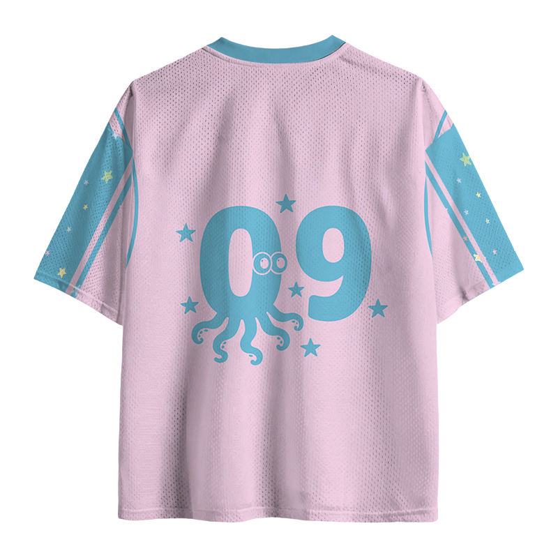Modecanvas Japanese Retro Octopus Mesh Jersey-modecanvas