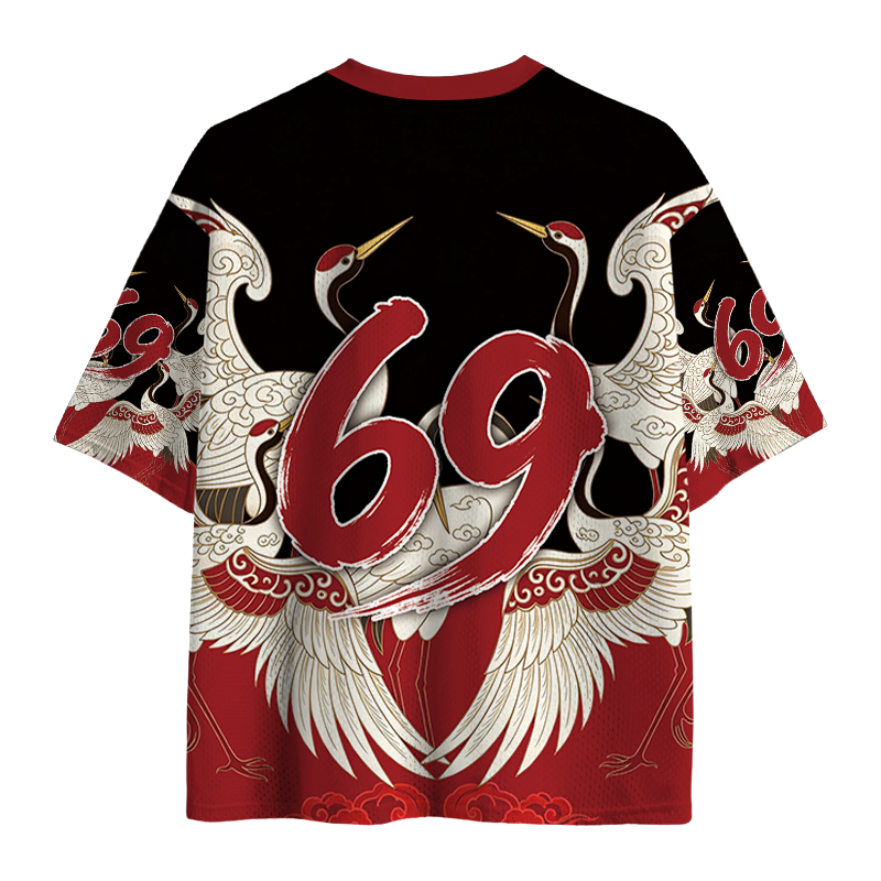 Modecanvas Crane Of Longevity Mesh Jersey-modecanvas