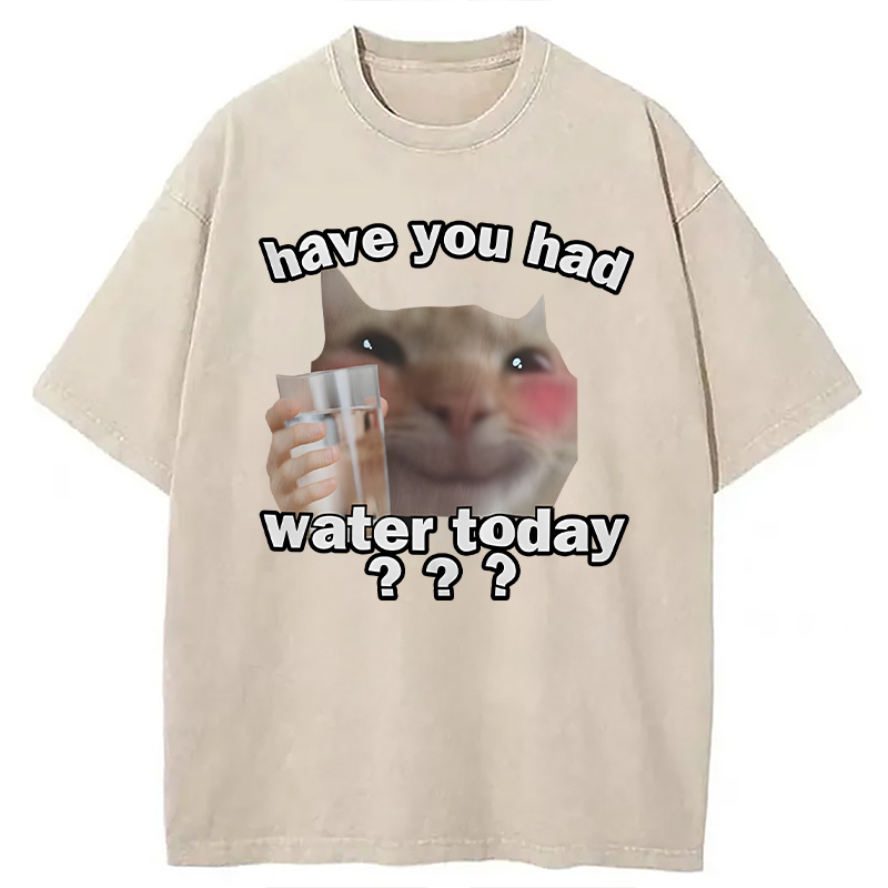 Modecanvas Remind To Drink Water DTG Printing Washed T-Shirt