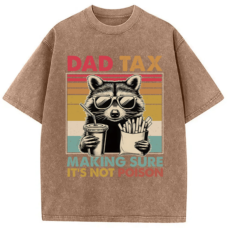 Modecanvas Dad Tax Raccoon DTG Printing Washed T-Shirt