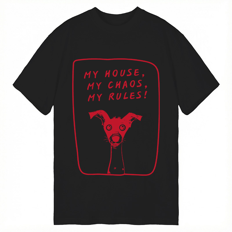 Modecanvas My Rules! Funny Dog DTG Printing Classic T-Shirt-modecanvas