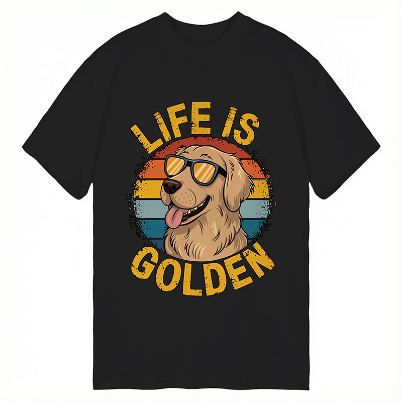 Modecanvas Golden Retriever DTG Printing Classic T-Shirt-modecanvas