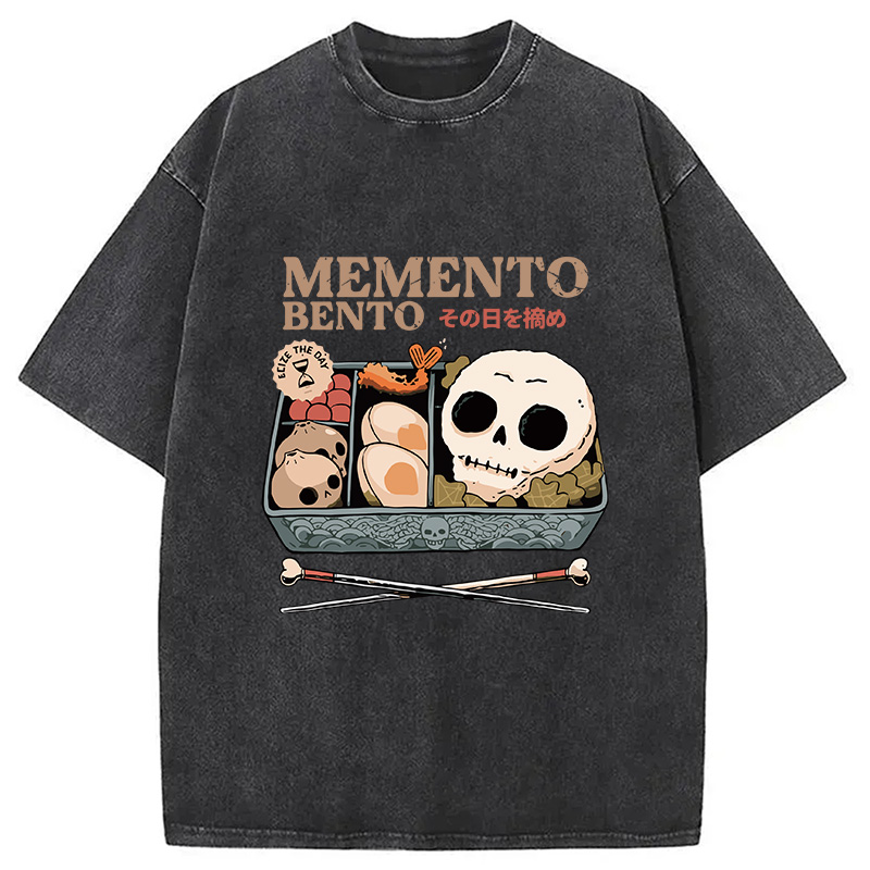 Modecanvas Memento Bento Skull Washed T-Shirt