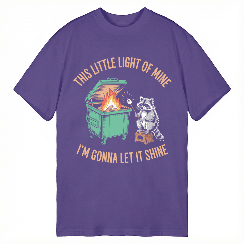 Modecanvas Funny Dumpster Fire Raccoon DTG Printing Classic T-Shirt-modecanvas