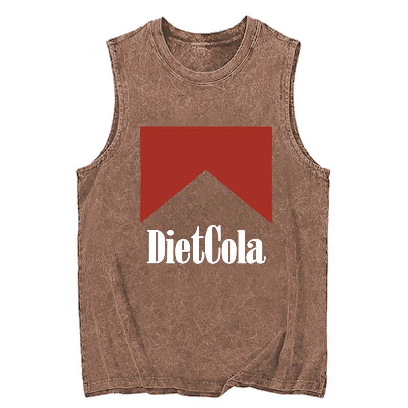 Modecanvas Diet Cola DTG Printing Washed Tank-modecanvas