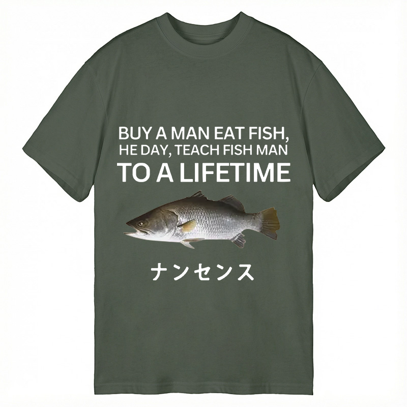 Modecanvas Buy a Man Eat Fish DTG Printing Classic T-Shirt-modecanvas