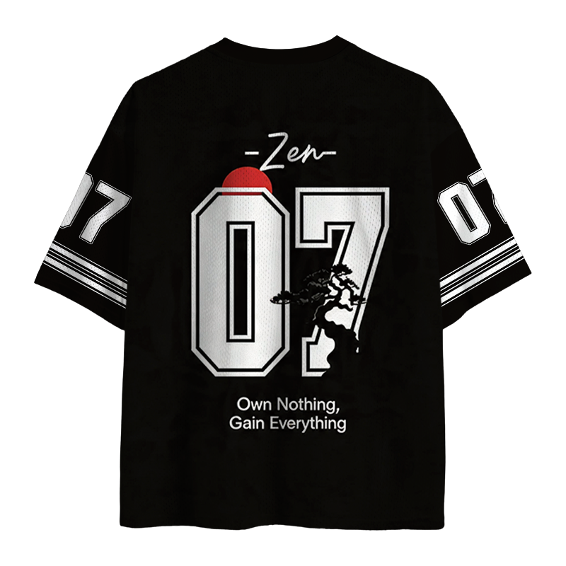 Modecanvas Japanese Zen Kanji Mesh Jersey-modecanvas